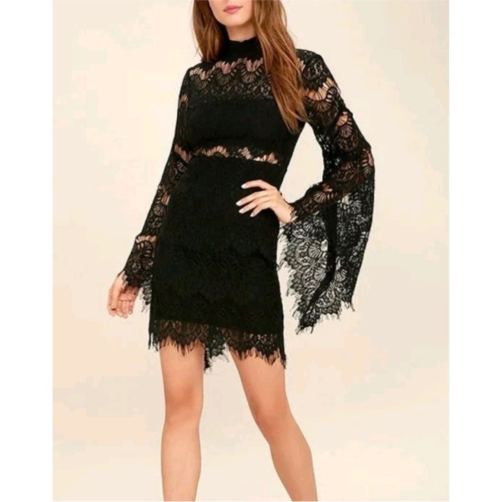 Minkpink Drama Queen Lace Dress Black XS NWT